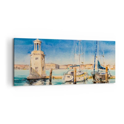 Quadro em tela - Lagoa ensolarada - 120x50 cm