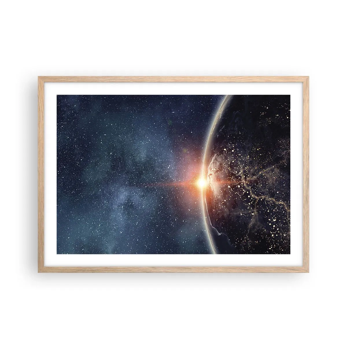 Pôster com moldura de carvalho claro - Numa nova perspetiva - 70x50 cm