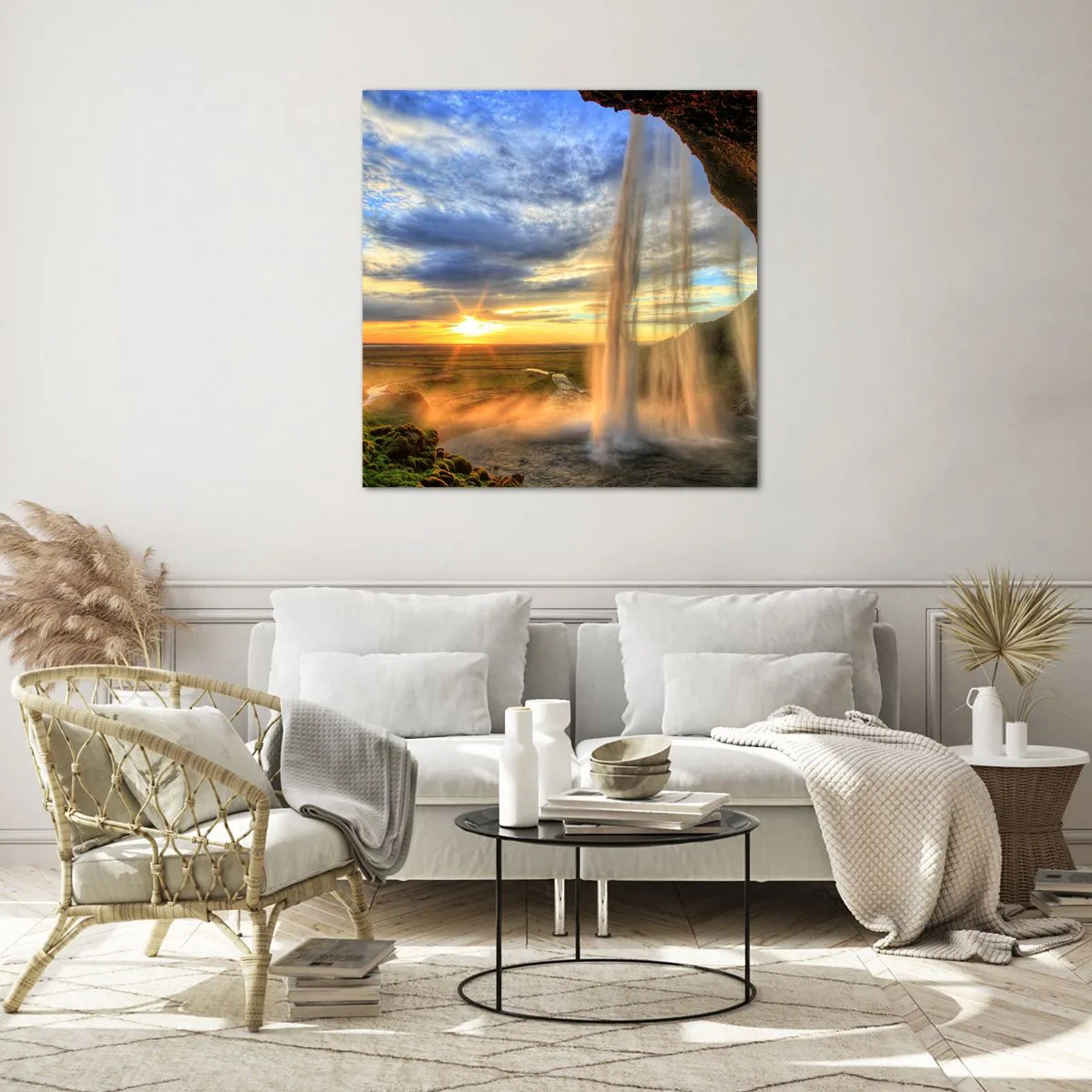 Quadro em vidro - O mundo por trás das gotas - 50x50 cm