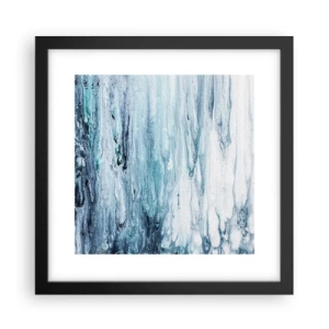 Pôster com moldura preta - Estalactites em azul - 30x30 cm