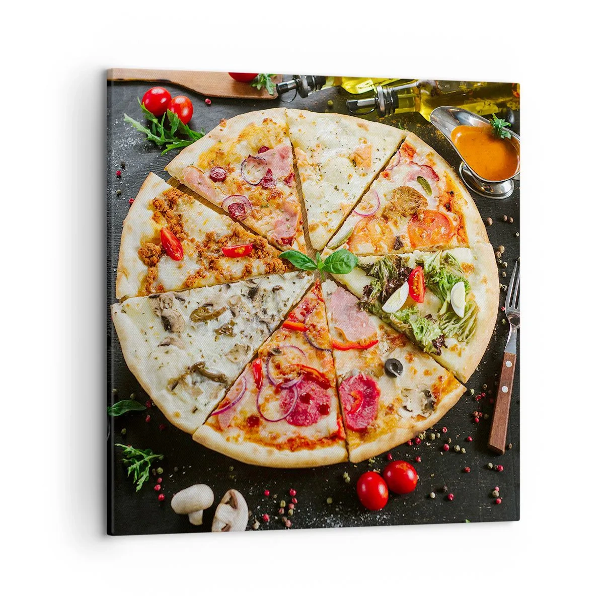 Quadro em tela - Gama de sabores - 50x50 cm