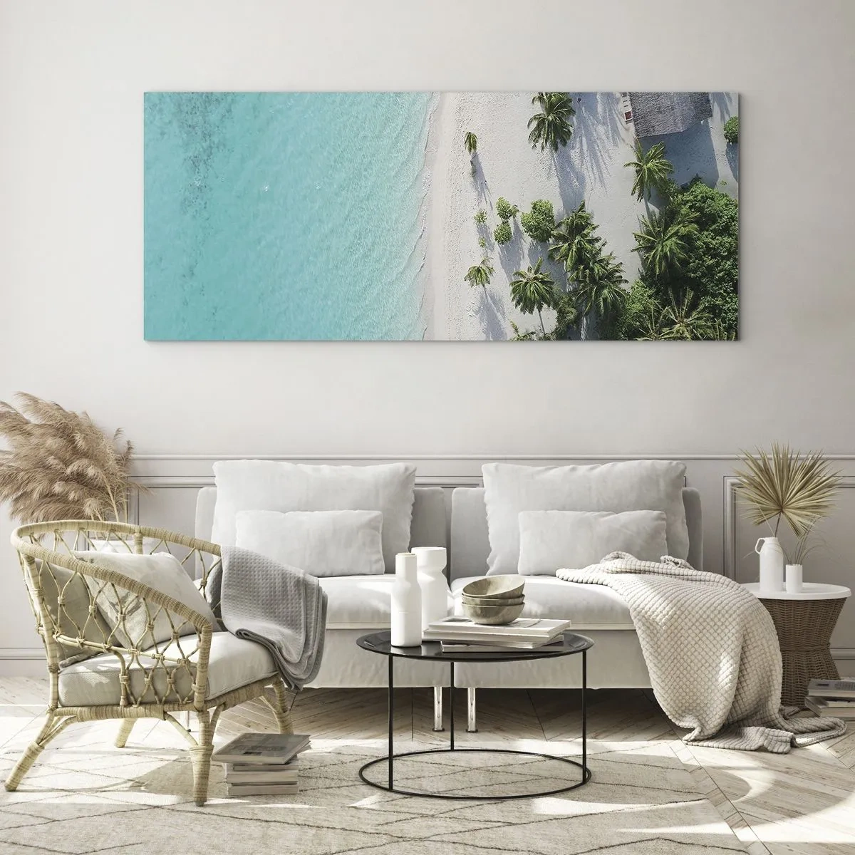 Quadro em vidro - Férias no paraíso - 160x50 cm