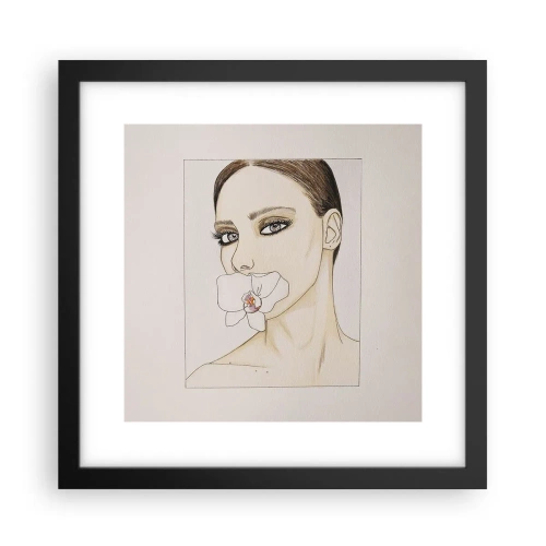 Pôster com moldura preta - Símbolo de elegância e beleza - 30x30 cm