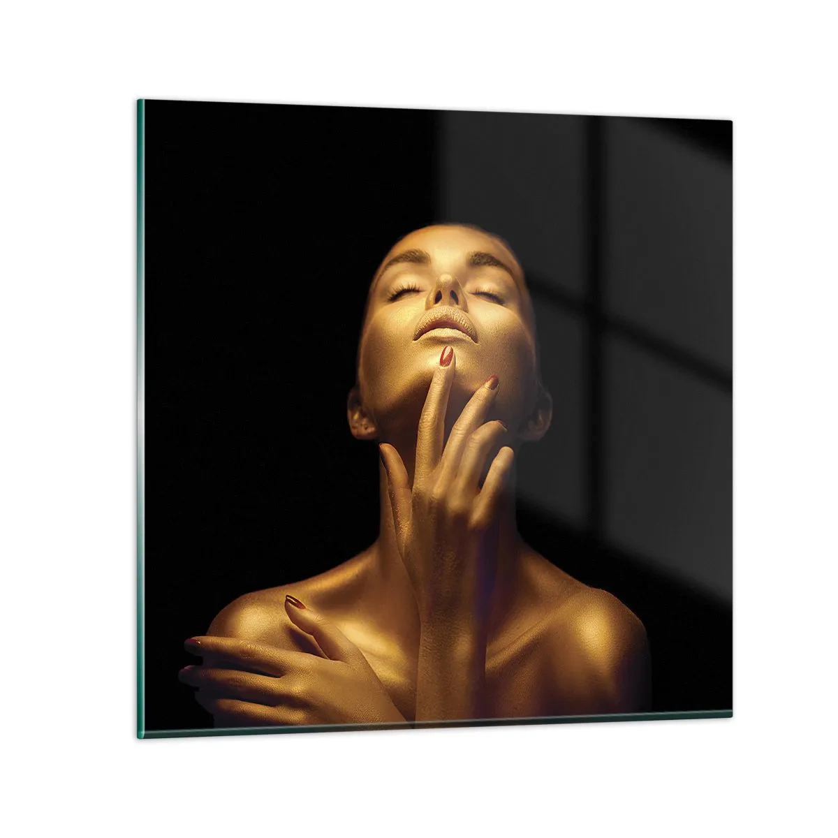 Quadro em vidro - Como seda dourada - 60x60 cm