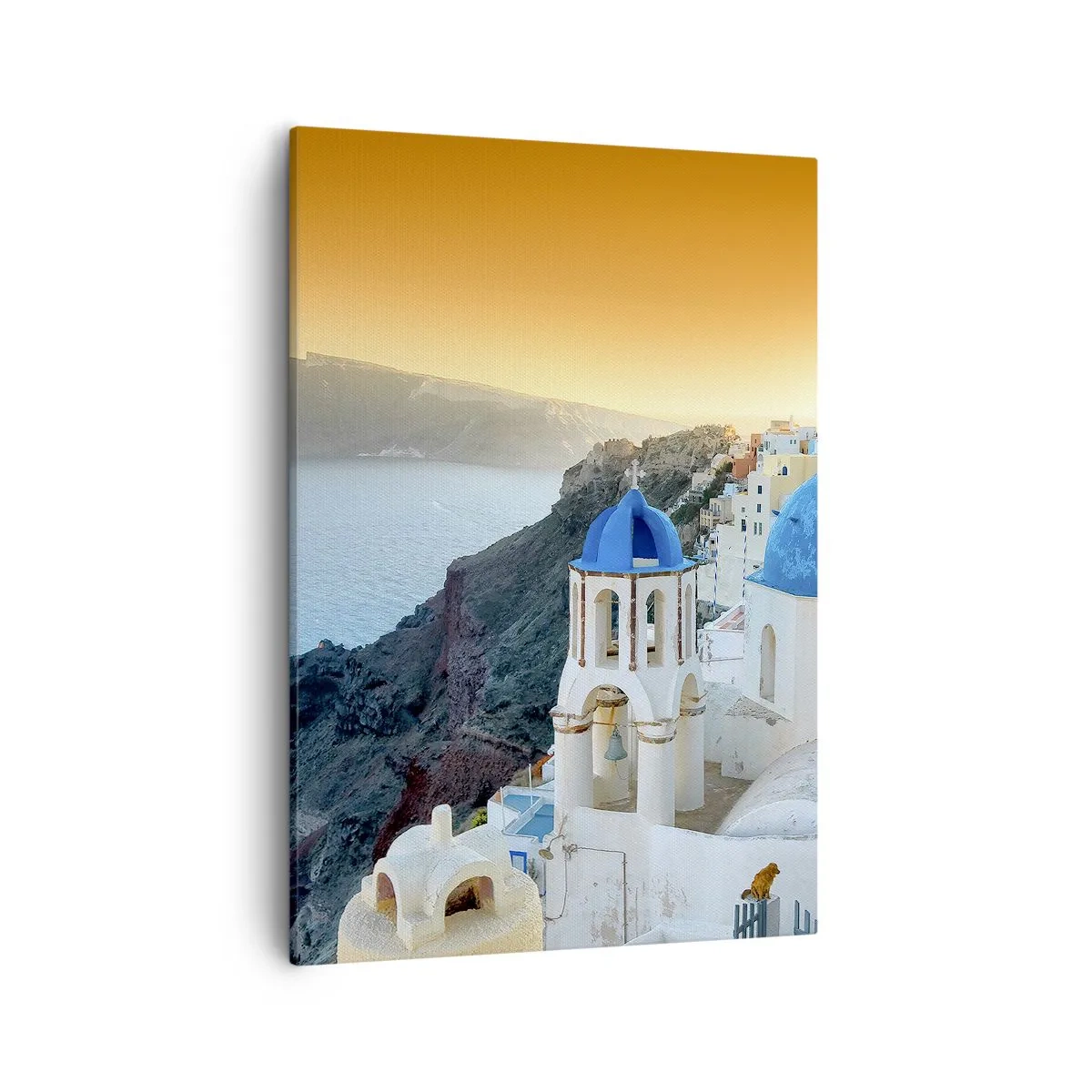 Quadro em tela - Santorini - abraçada às rochas - 50x70 cm