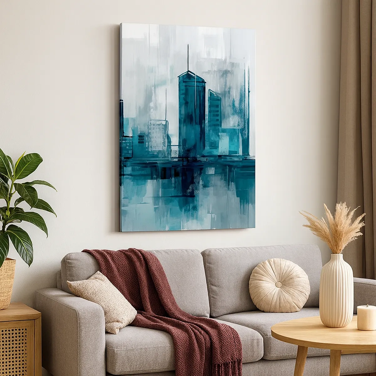 Quadro em tela - Uma cidade da cor da chuva - 50x70 cm