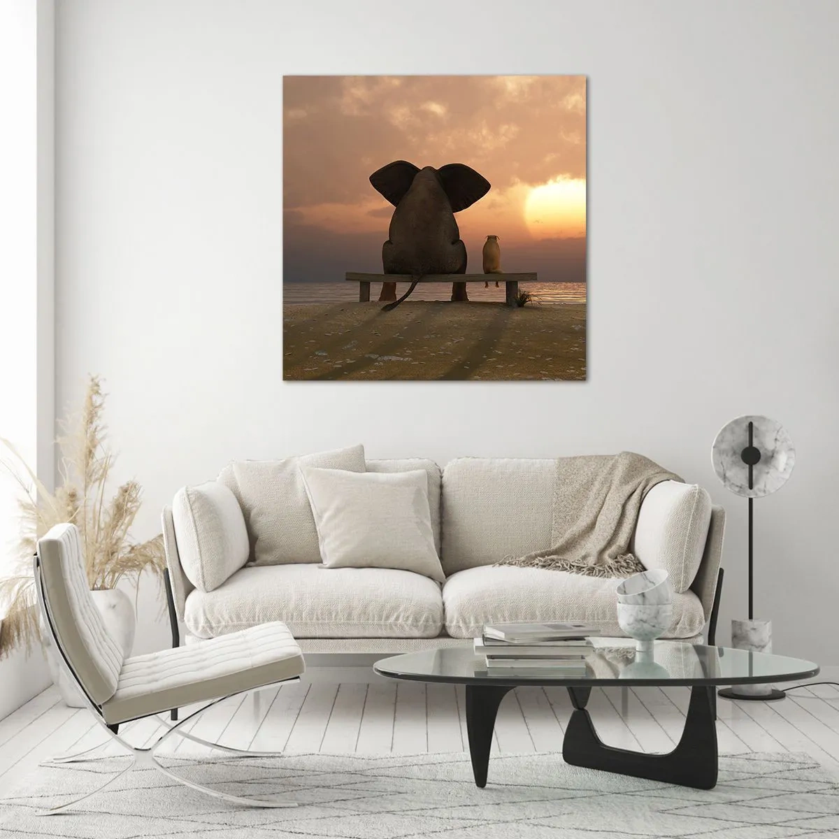 Quadro em vidro - Como é bom ficarmos em silêncio juntos - 60x60 cm