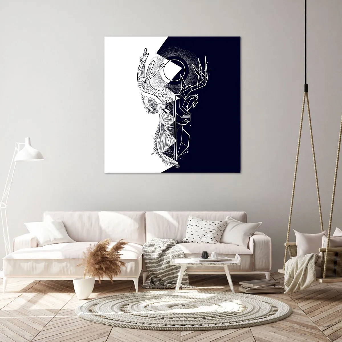 Quadro em tela - Luta e unidade dos opostos - 70x70 cm