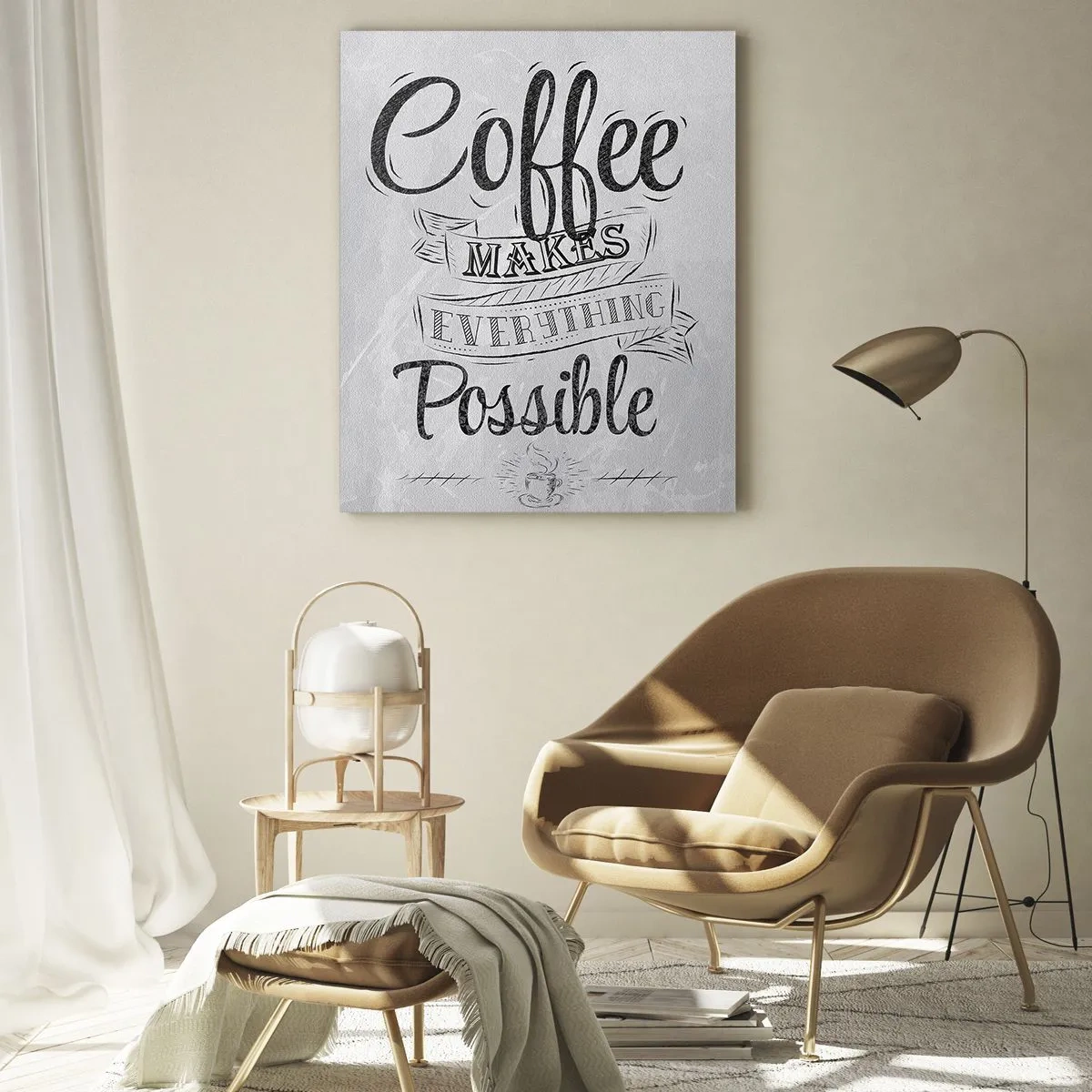 Quadro em vidro - Como podes não amar café - 50x70 cm