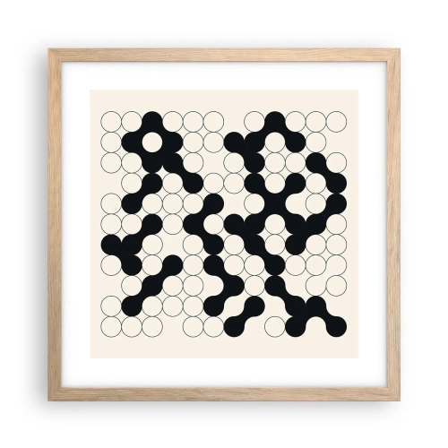 Pôster com moldura de carvalho claro - Jogo chinês – variação - 40x40 cm