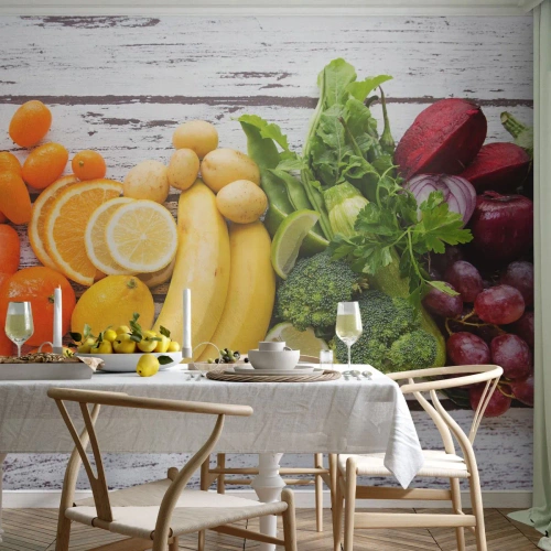 Papel de Parede Autocolante Deluxe Sticker - Não é suficiente? - Gastronomia, Fruta, Vegetais - 150x105 cm