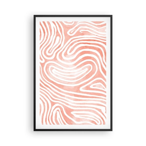 Pôster com moldura preta - No labirinto de corais - 61x91 cm