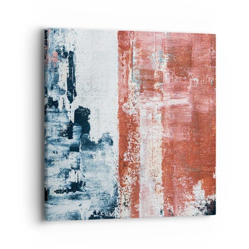 Quadro em tela - Meio a meio abstrato - 40x40 cm