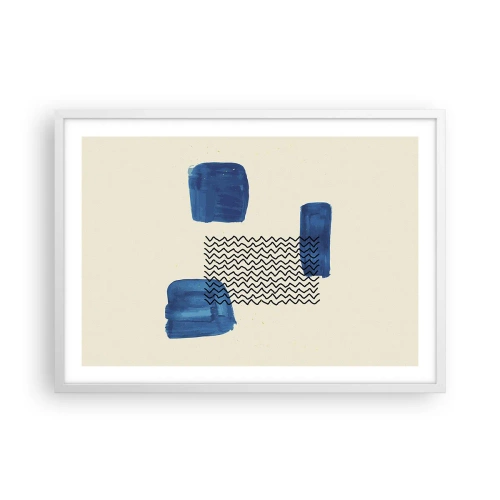 Pôster em moldura branca - Quarteto abstrato - 70x50 cm