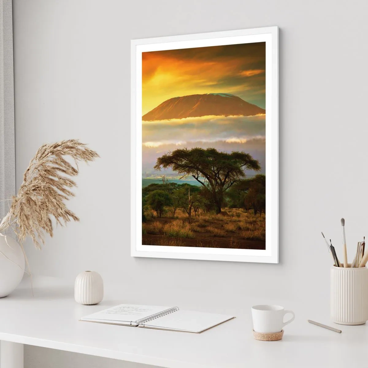 Pôster em moldura branca - O sonho do viajante - 61x91 cm