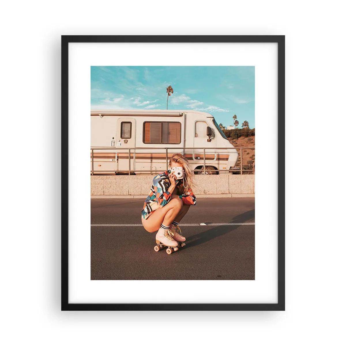 Pôster com moldura preta - Sorria, por favor! - 40x50 cm