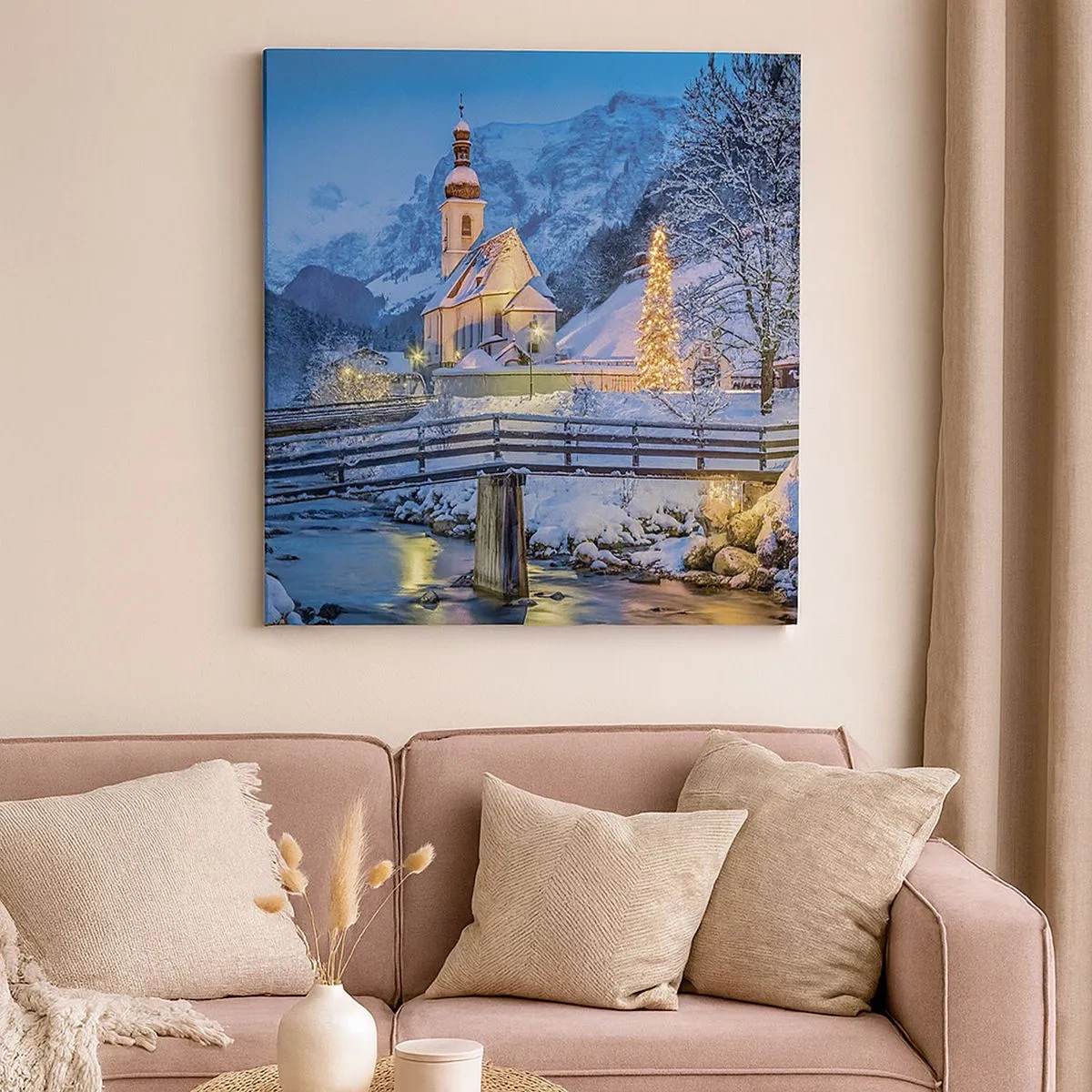 Quadro em tela - O Espírito do Natal - 30x30 cm