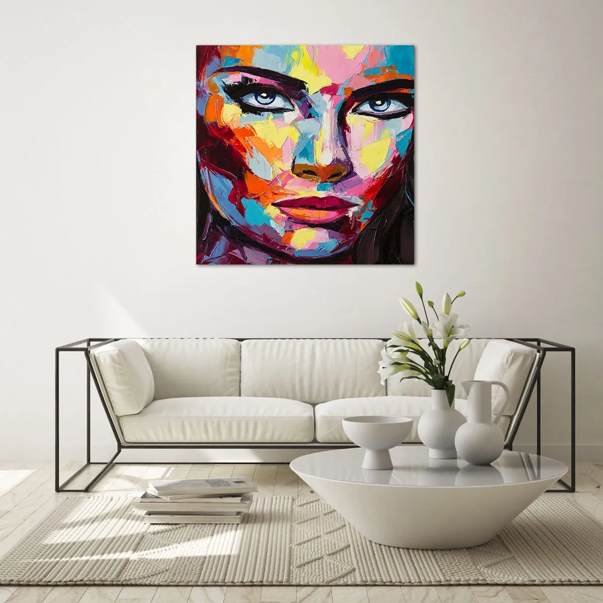 Quadro em vidro - A alma também é colorida - 60x60 cm