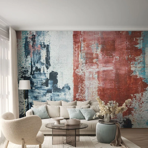Papel de parede personalizado Premium Sand - Meio a meio abstrato - Abstração, Pedaço, Pintura