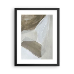 Pôster com moldura preta - Uma onda de branco - 30x40 cm