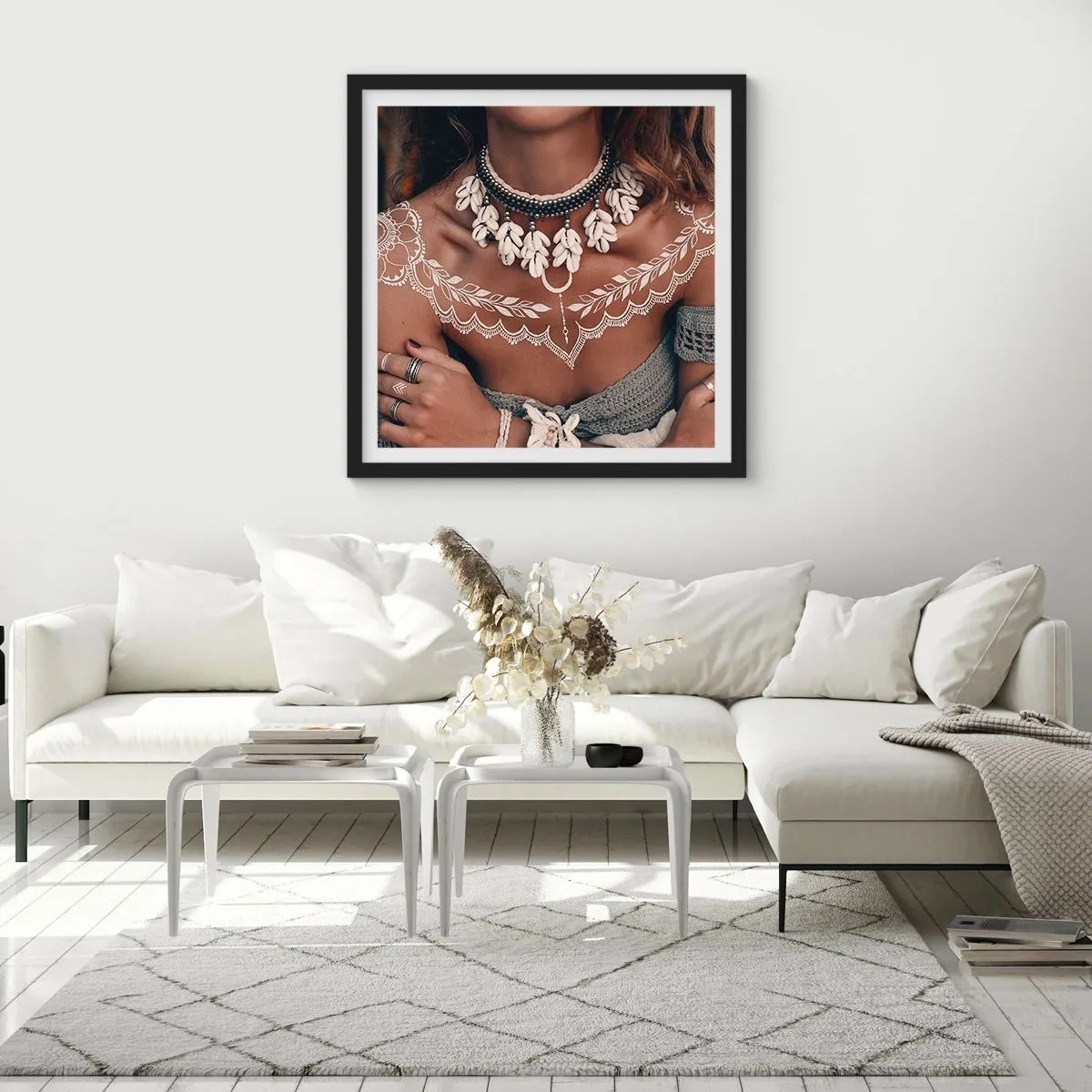 Pôster com moldura preta - Talismãs, rituais de feminilidade - 50x50 cm