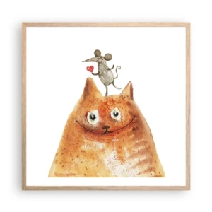 Pôster com moldura de carvalho claro - Paradoxos do amor - 60x60 cm