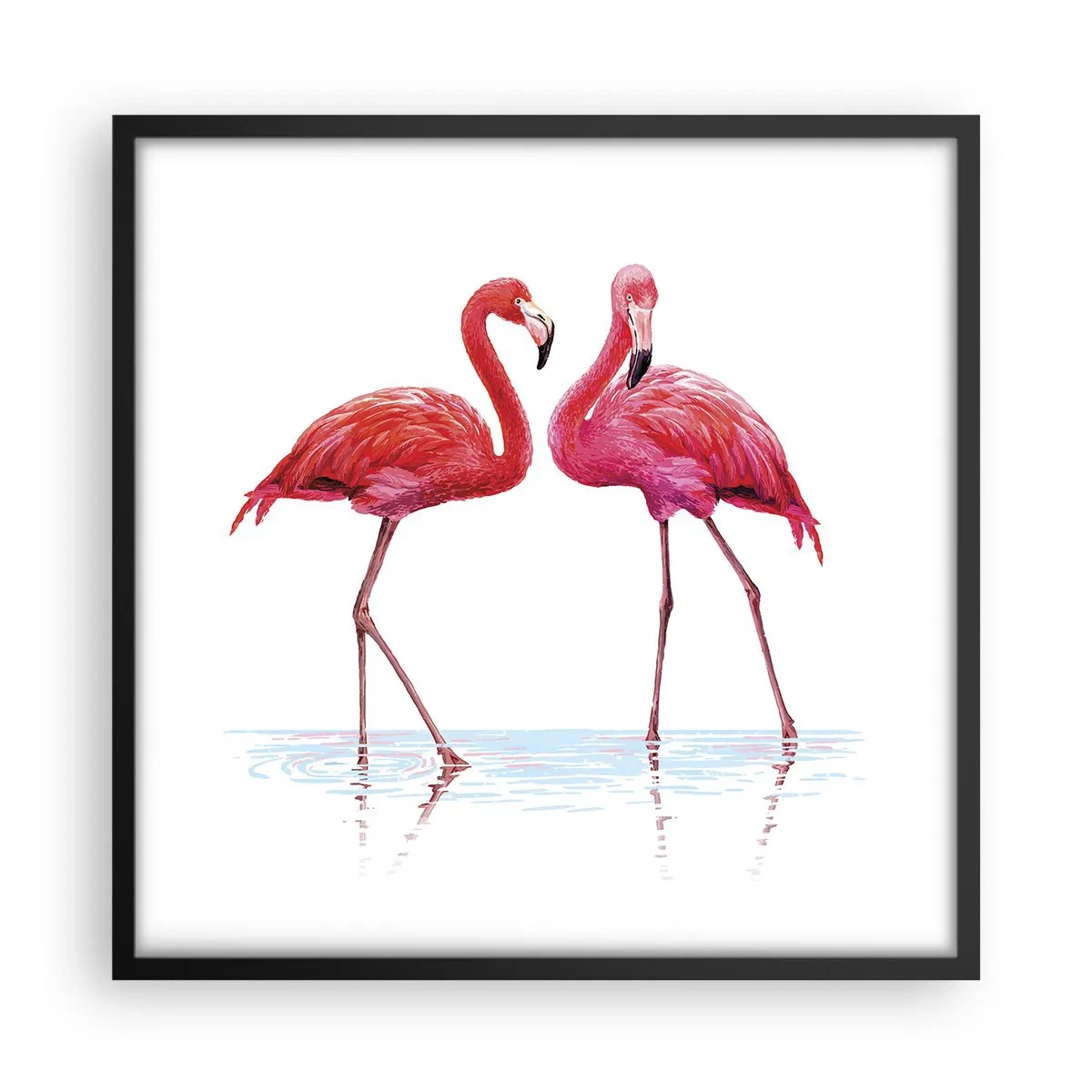 Pôster com moldura preta - Rosa randez-vous - 50x50 cm