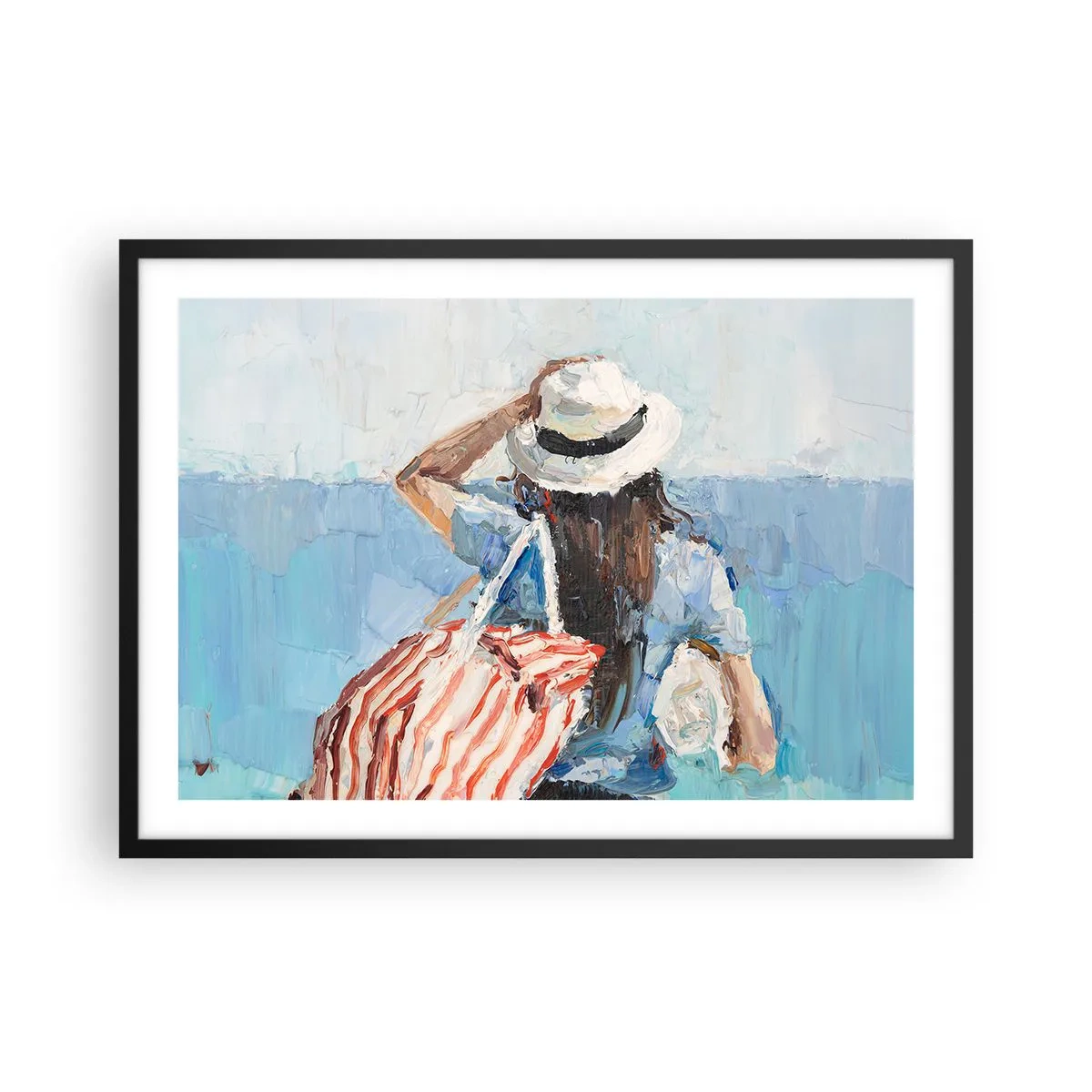 Pôster com moldura preta - Bem-vindo às suas férias - 70x50 cm