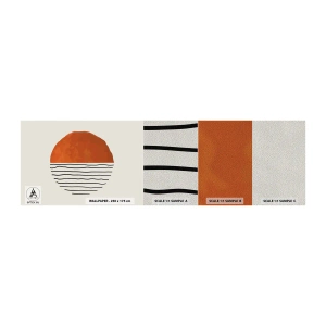 Amostra de papel de parede Premium Sand - No clima japonês - Abstração, Pedaço, Minimalismo - 100x30 cm