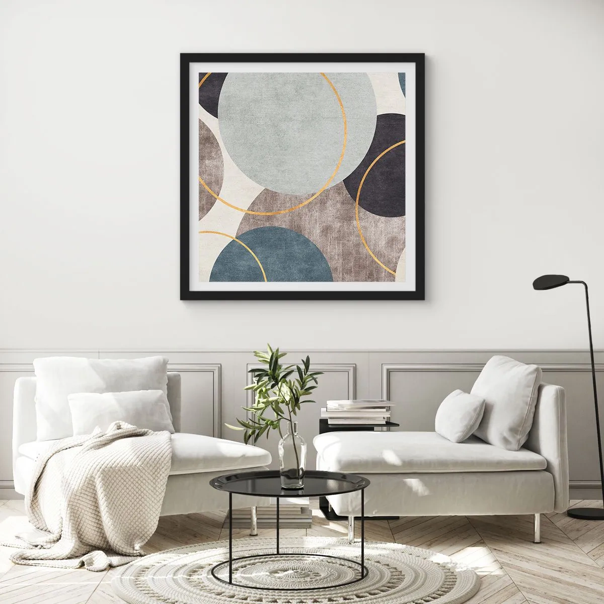 Pôster com moldura preta - Roda por roda - 30x30 cm