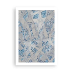 Pôster - Em um labirinto azul e cinza - 50x70 cm