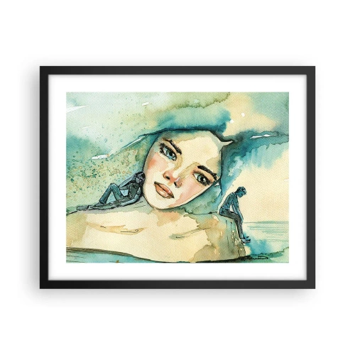 Pôster com moldura preta - Am I blue? - 50x40 cm