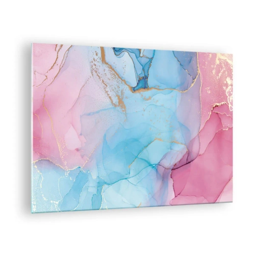 Quadro em vidro - Encontro e Interpenetração - 70x50cm - Encontro e difusão - Decoração de parede moderna para a sala de estar e quarto ARTTOR