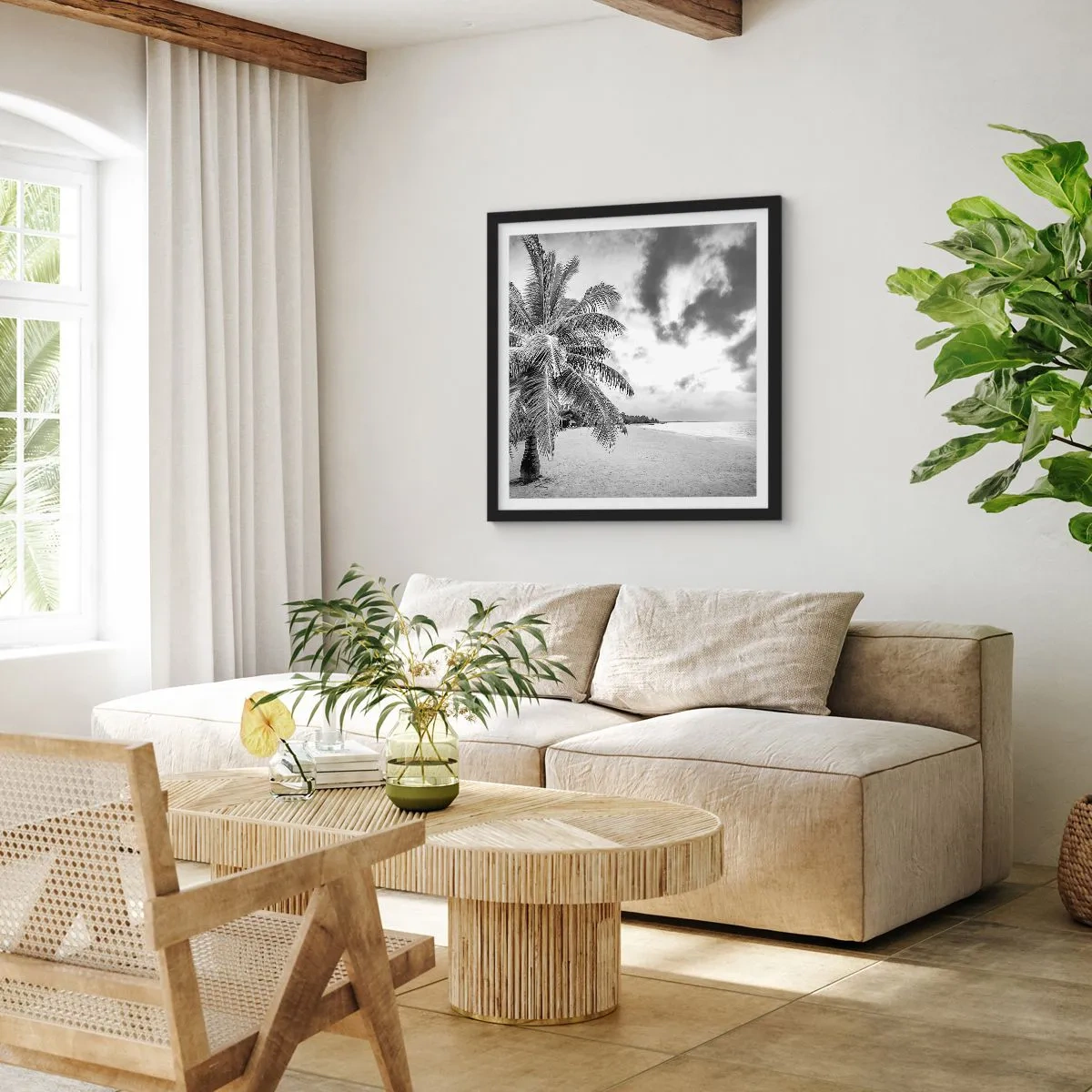 Pôster com moldura preta - Quando anseia por solidão... - 60x60 cm