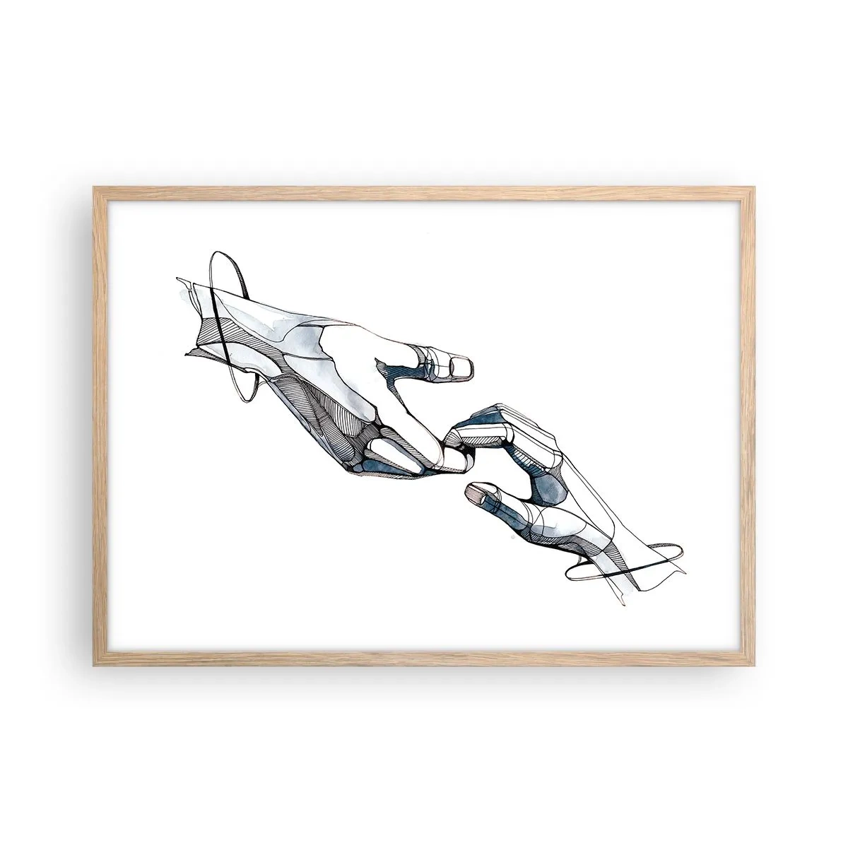 Pôster com moldura de carvalho claro - Um bom gesto - 70x50 cm