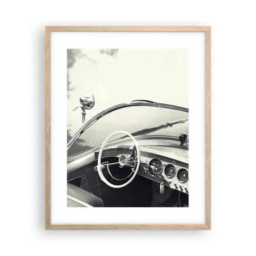 Pôster com moldura de carvalho claro - Tempo para os ricos - 40x50 cm