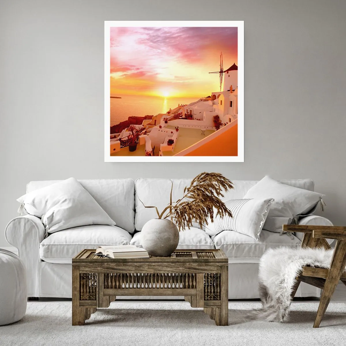 Pôster - Derreter em branco e ouro - 60x60 cm
