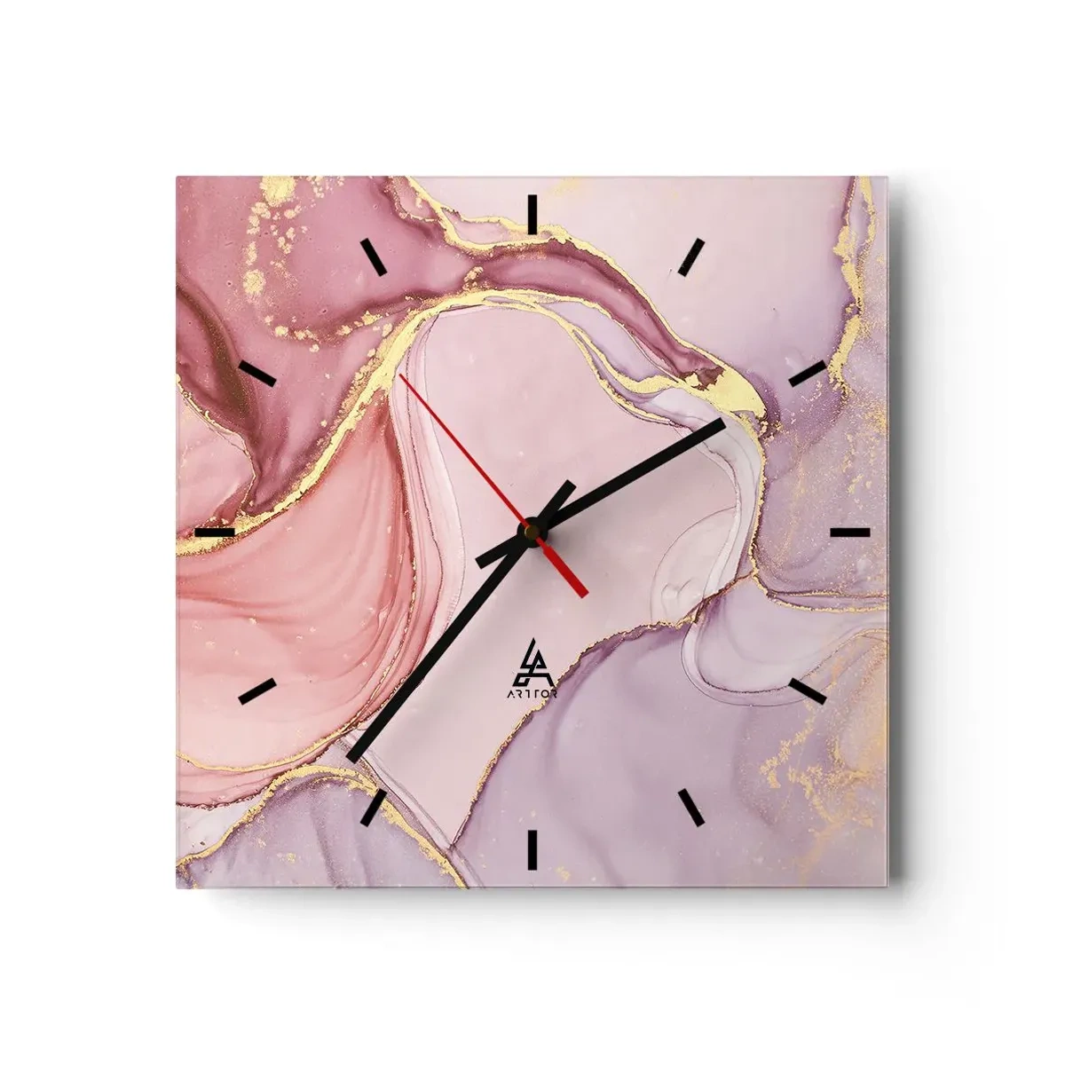 Relógio de parede - Relógio em vidro - Carícia das cores - 30x30 cm