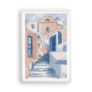 Pôster em moldura branca - Cidade exótica - 61x91 cm