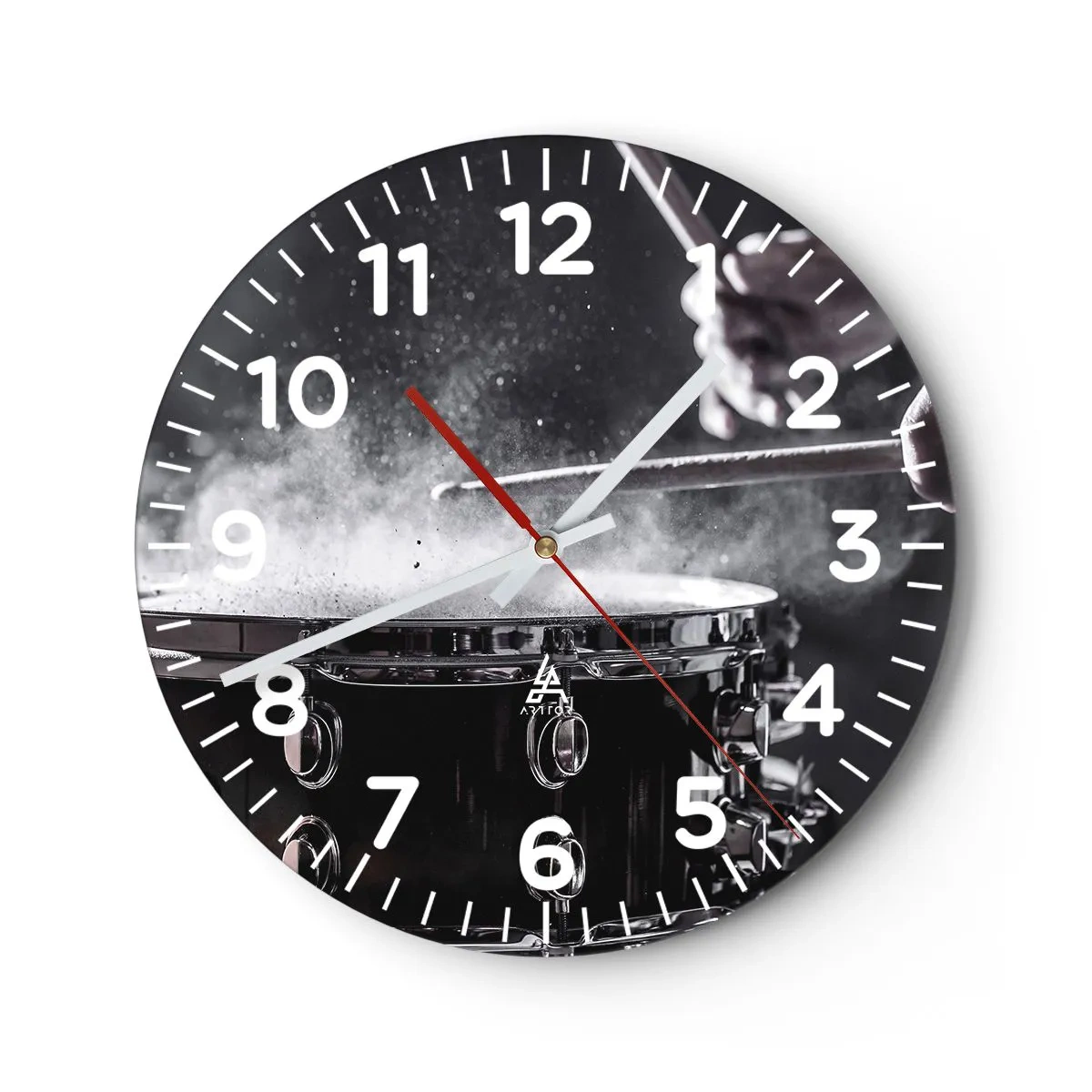 Relógio de parede - Relógio em vidro - Pulso da música - 30x30 cm