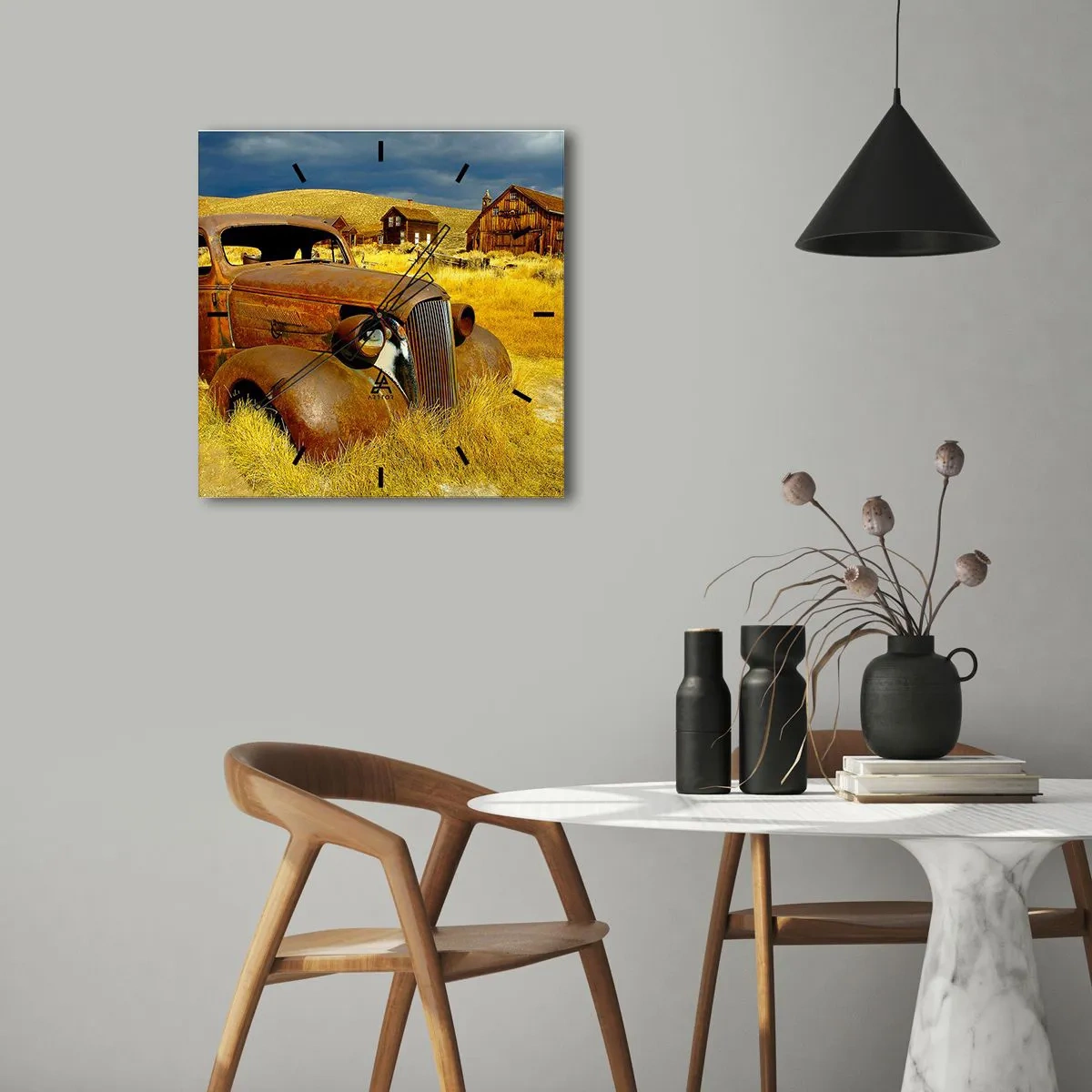 Relógio de parede - Relógio em vidro - Um merecido descanso - 30x30 cm