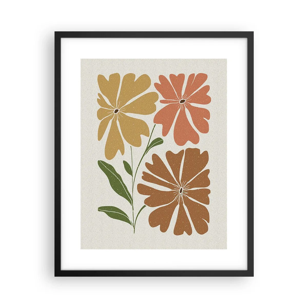 Pôster com moldura preta - Natureza e geometria - 40x50 cm