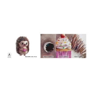Amostra de papel de parede Premium Sand - A celebração é diária - Para crianças, Ouriço, Conto de fadas - 100x30 cm