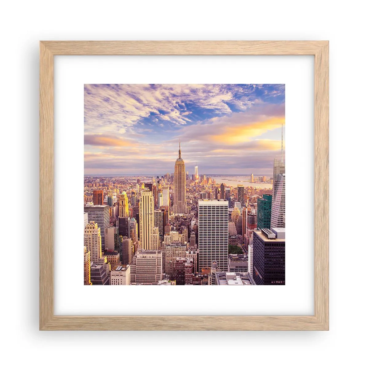 Pôster com moldura de carvalho claro - Alcançar as nuvens - 30x30 cm