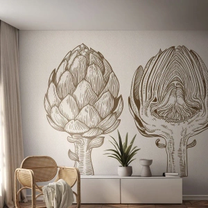 Papel de parede personalizado Premium Sand - Aula de anatomia - Alcachofra, Cozinha, Vegetais
