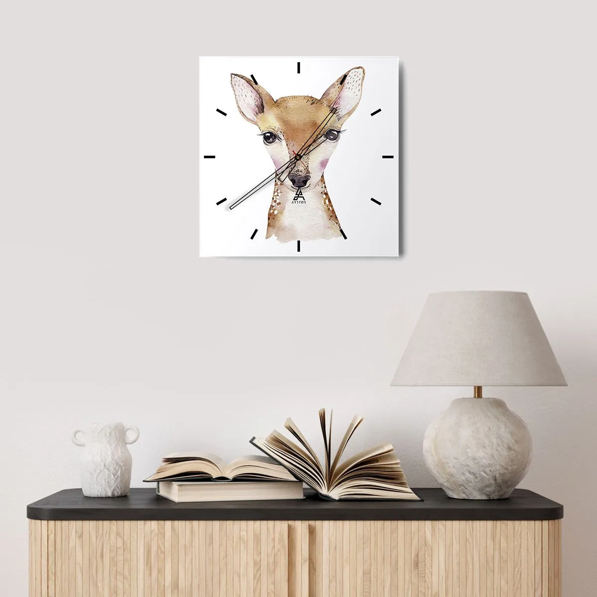 Relógio de parede - Relógio em vidro - A Natureza da Inocência - 30x30 cm