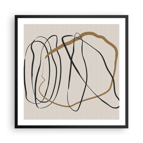 Pôster com moldura preta - Composição – dança em loop - 60x60 cm