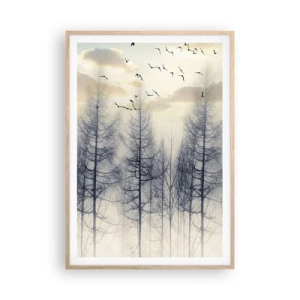 Pôster com moldura de carvalho claro - Espíritos florestais - 70x100 cm
