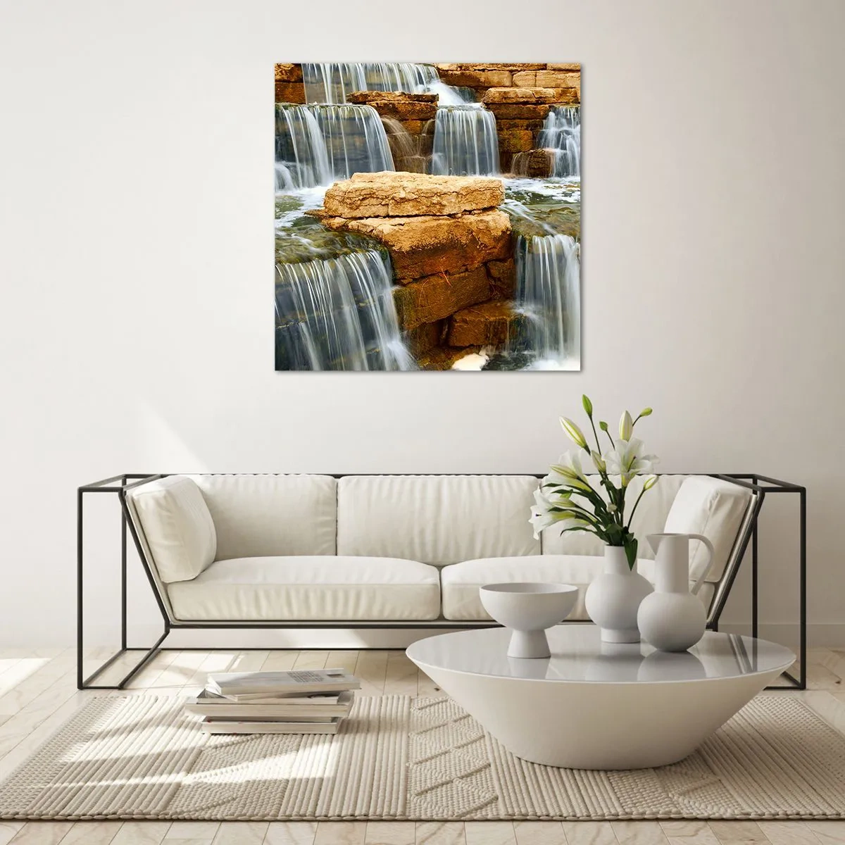 Quadro em vidro - Escadas para o céu - 50x50 cm