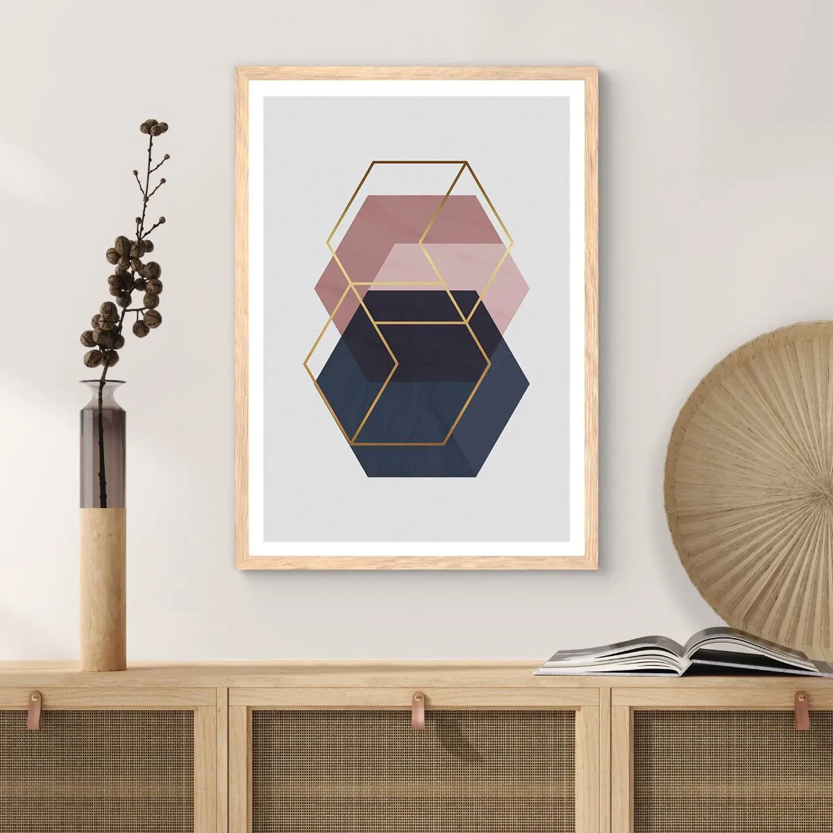 Pôster com moldura de carvalho claro - O poder da simplicidade - 30x40 cm